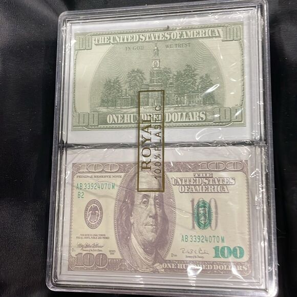 Playing Cards $100 Bill Design, all-plastic 2-decks NEW in Box - Picture 10 of 12